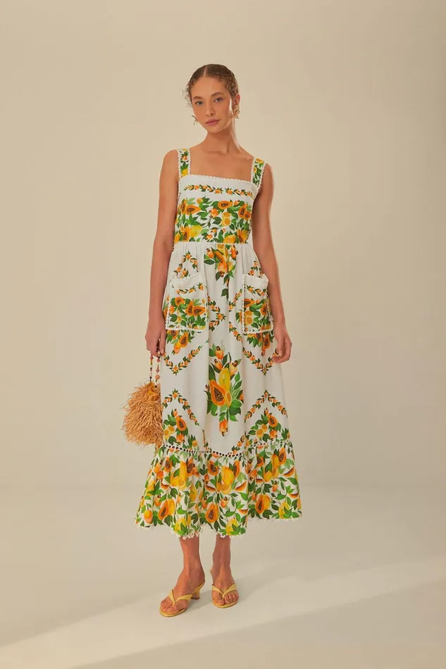 Women Maxi Dresses Farm Rio OffWhite Papaya Salad Scarf Lenzing Ecovero Euroflax Maxi Dress Women Maxi Dresses Farm Rio OffWhite Papaya Salad Scarf Lenzing Ecovero Euroflax Maxi Dress