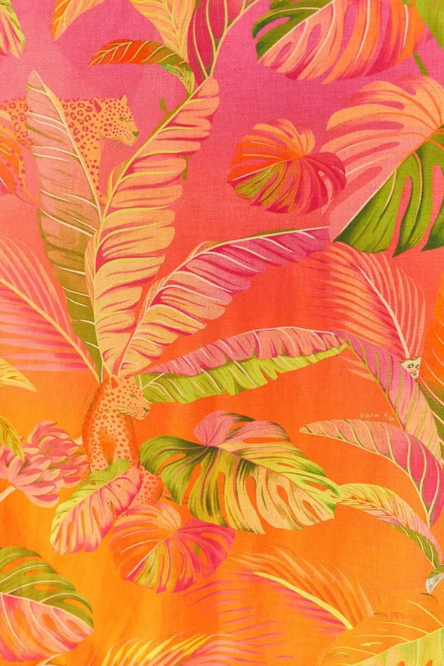 Women Maxi Dresses Farm Rio Orange Ombre Forest Maxi Dress