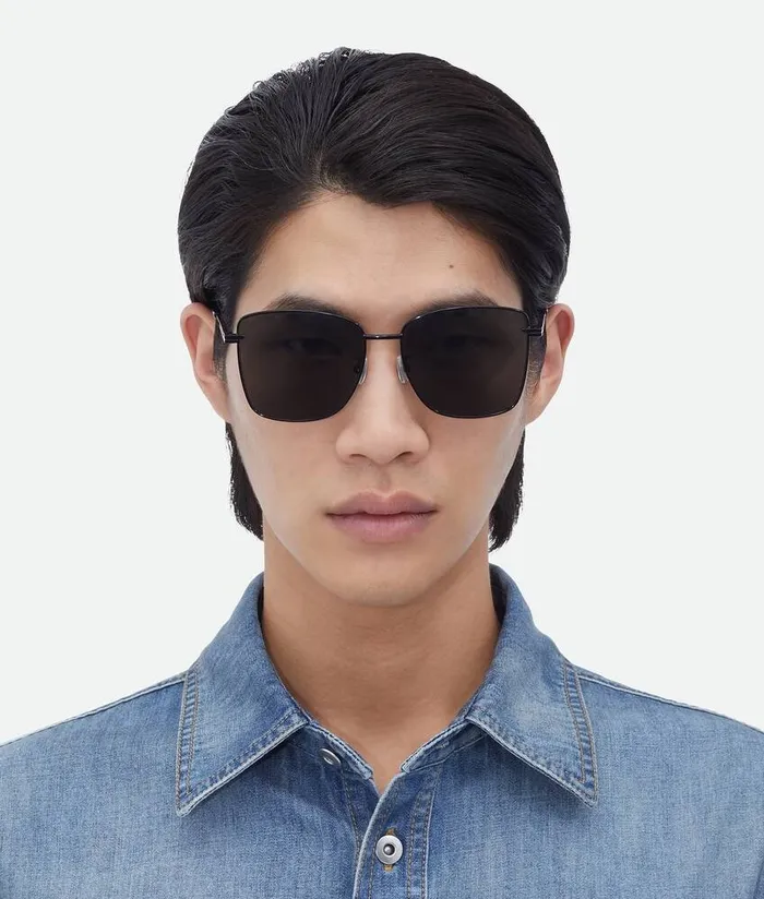 WomenMen Bottega Veneta Sunglasses Classic Square Sunglasses Black Grey