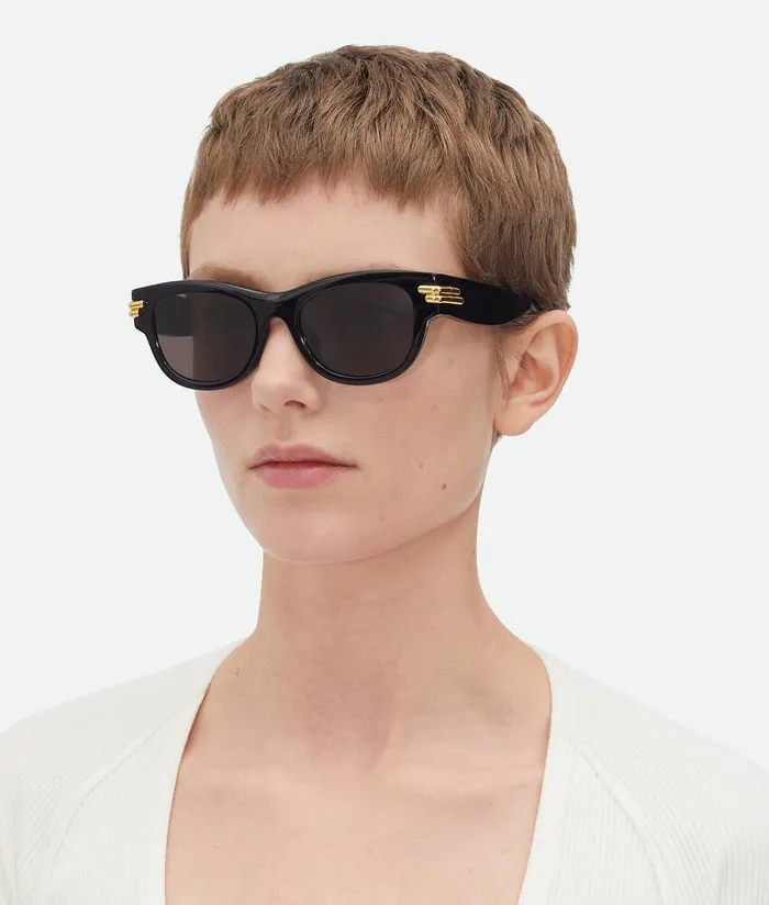 WomenMen Bottega Veneta Sunglasses Mitre Square Sunglasses Blackgrey
