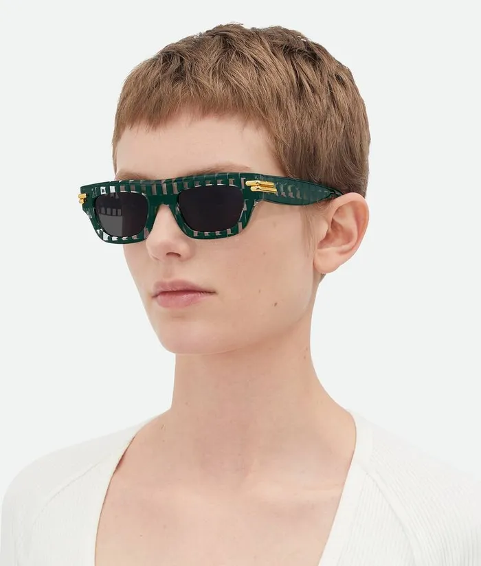 WomenMen Bottega Veneta Sunglasses Mitre Square Sunglasses Green