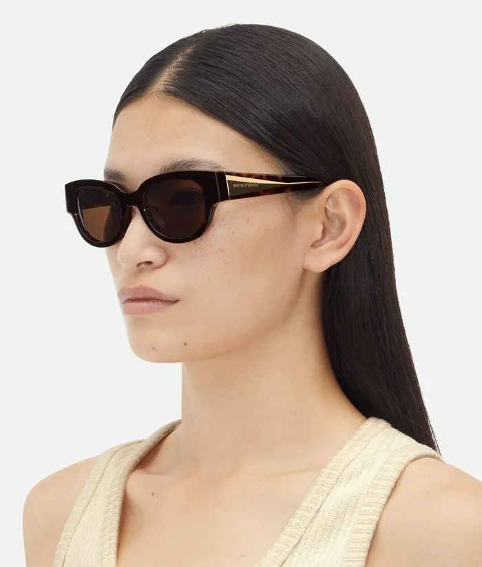 WomenMen Bottega Veneta Sunglasses TriFold Square Sunglasses Havanabrown
