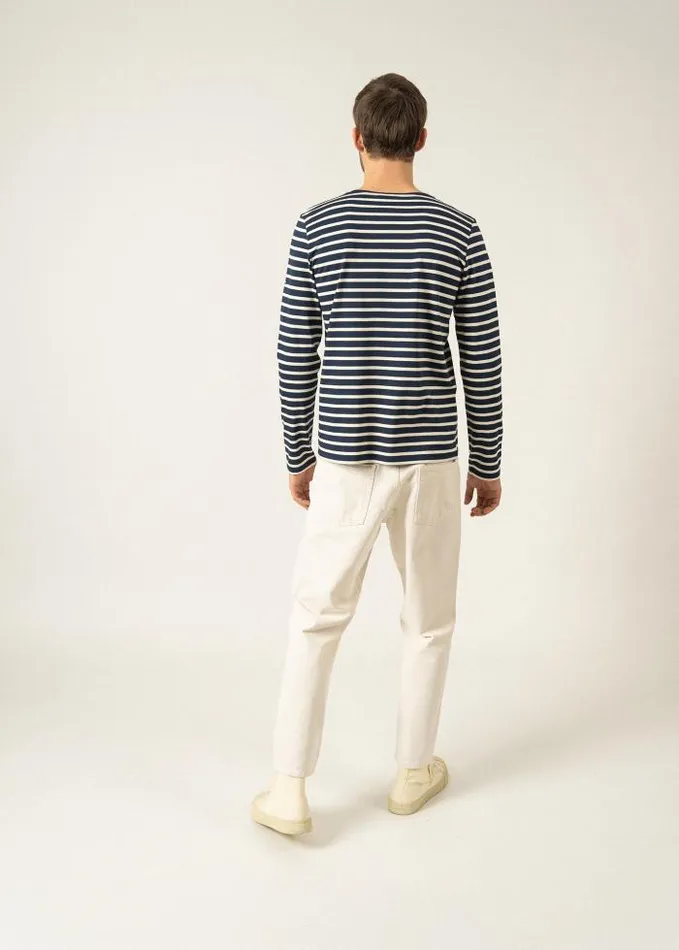 WomenMen Breton Striped Shirts Saint James MINQUIERS MODERN Navy Ecru