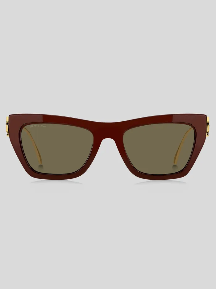 WomenMen Etro Sunglasses Bold Pegaso Sunglasses Burgundy