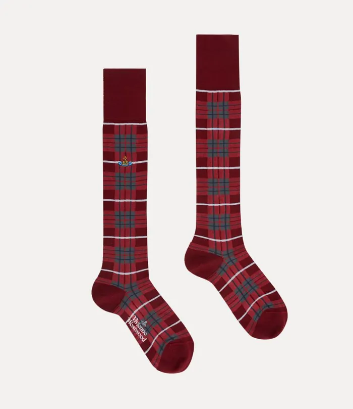 WomenMen High Tartan Sock Bordeaux Vivienne Westwood Socks And Tights WomenMen High Tartan Sock Bordeaux Vivienne Westwood Socks And Tights