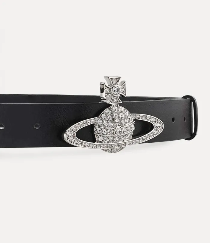 WomenMen Medium Bas Relief Belt Platinumcrystalcrystalblackleather Vivienne Westwood Belts And Harnesses WomenMen Medium Bas Relief Belt Platinumcrystalcrystalblackleather Vivienne Westwood Belts And Harnesses