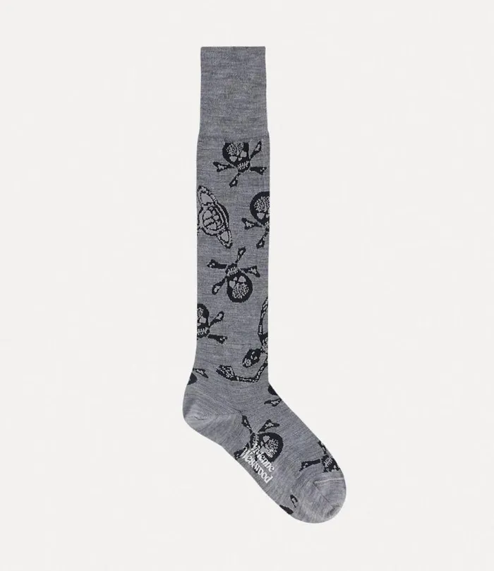WomenMen Skull High Sock Grey Vivienne Westwood Socks And Tights