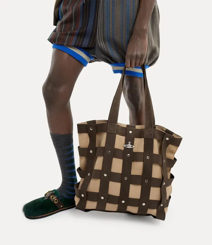 WomenMen Troy Tote Bag Beigebrown Vivienne Westwood Handbags WomenMen Troy Tote Bag Beigebrown Vivienne Westwood Handbags