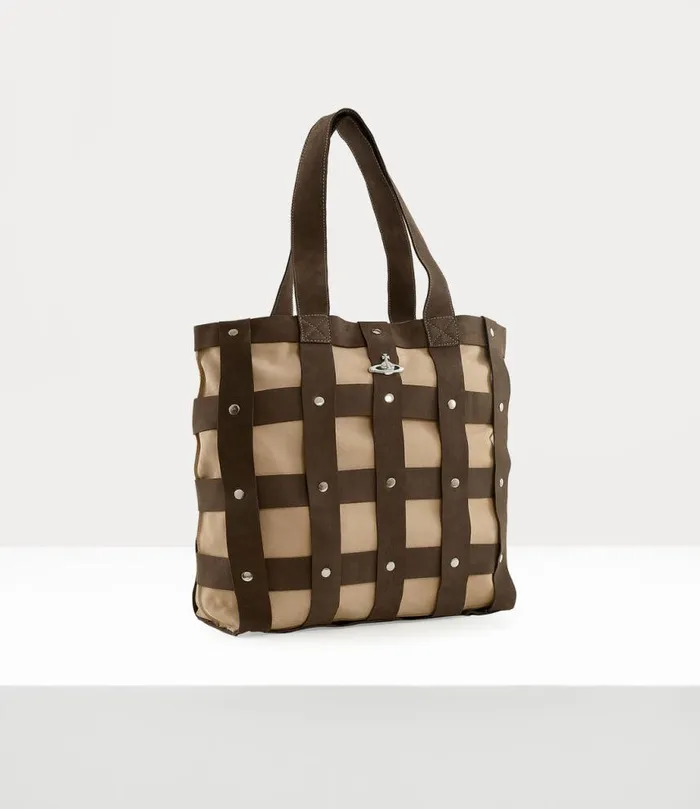 WomenMen Troy Tote Bag Beigebrown Vivienne Westwood Handbags WomenMen Troy Tote Bag Beigebrown Vivienne Westwood Handbags