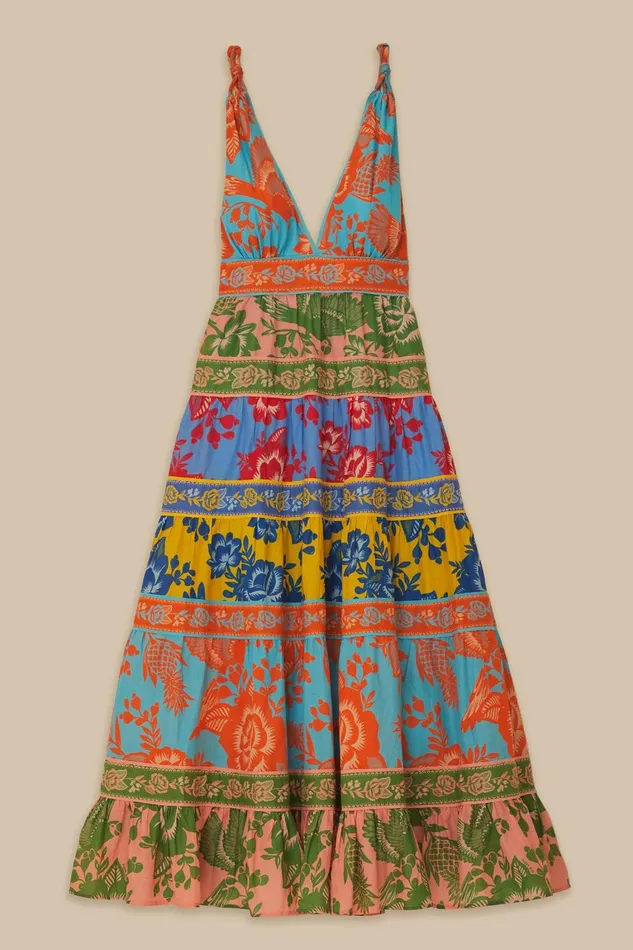 Women Midi Dresses Farm Rio Mixed Lace Garden Midi Dress