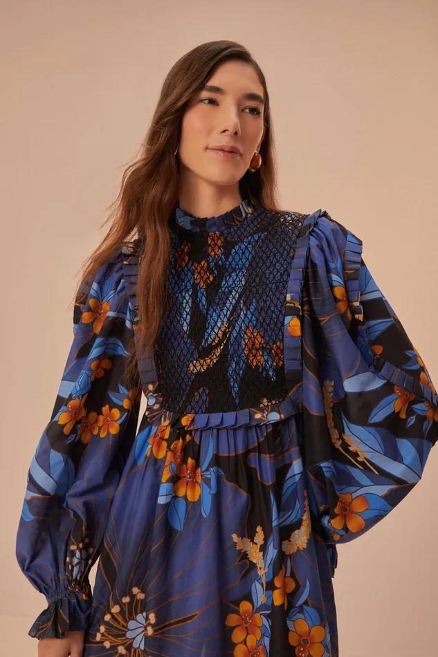 Women Mini Dresses Farm Rio Black Pietra Floral Mini Dress