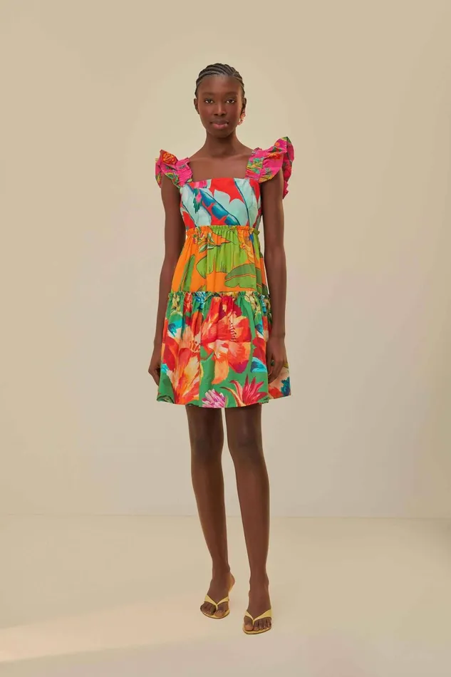 Women Mini Dresses Farm Rio Foliage Mix Mini Dress