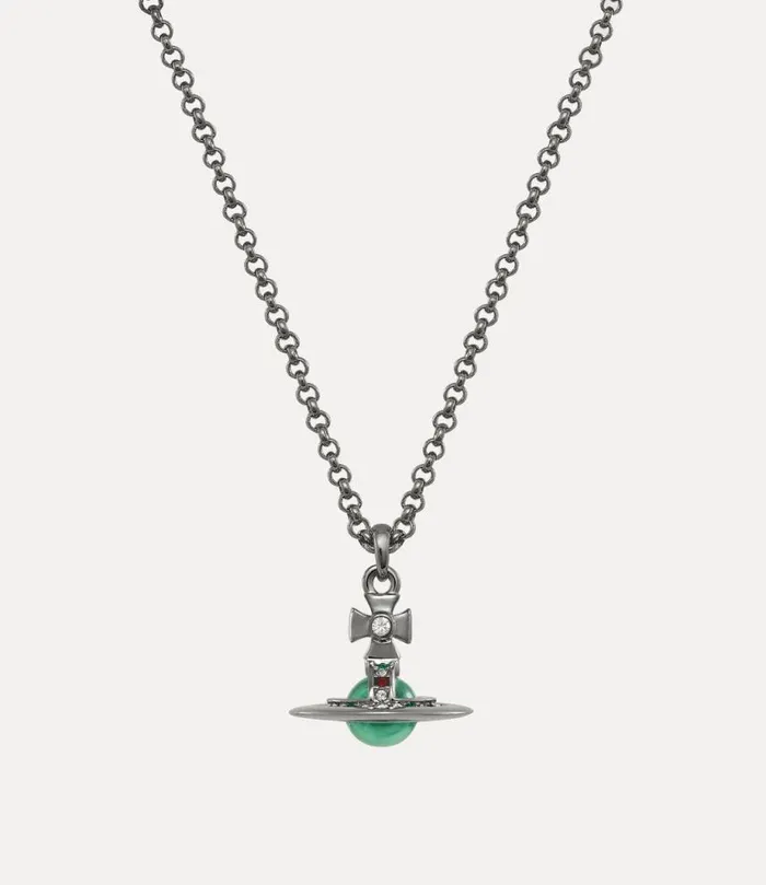 Women New Petite Orb Pendant Necklace Rutheniummintgreenczemeraldsiammontana Vivienne Westwood Necklaces Women New Petite Orb Pendant Necklace Rutheniummintgreenczemeraldsiammontana Vivienne Westwood Necklaces