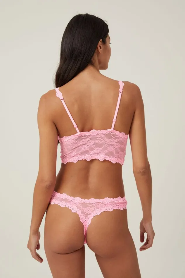 Women Panties Cotton On Stretch Lace G String Brief Pink Sorbet