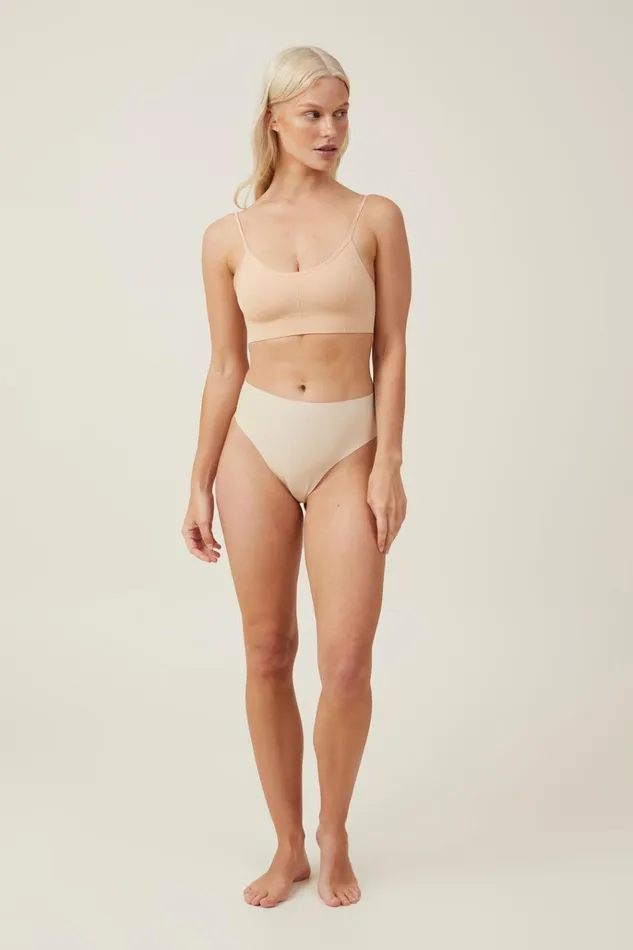 Women Panties Cotton On The Invisible High Waist GString Brief Frappe
