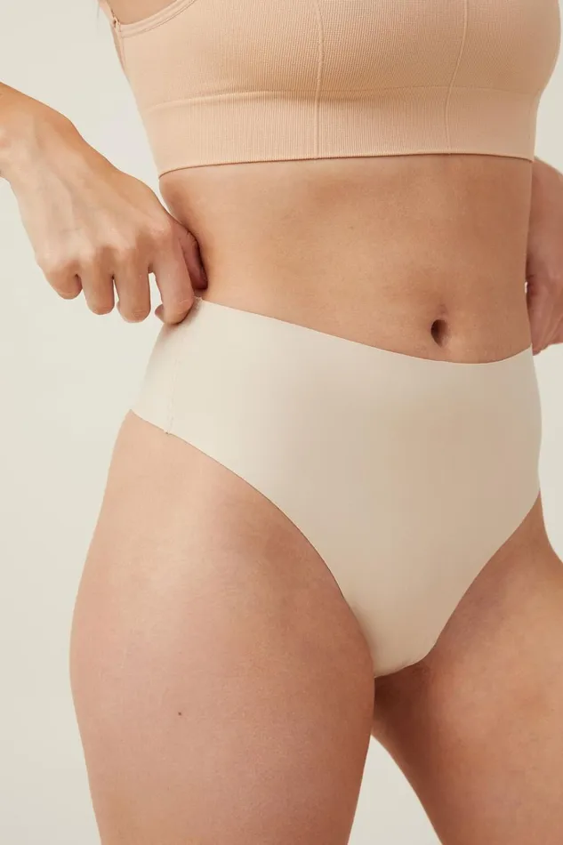 Women Panties Cotton On The Invisible High Waist GString Brief Frappe