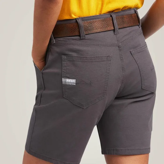 Women Pants and Shorts Ariat Rebar DuraStretch Made Tough Short Rebar Grey Women Pants and Shorts Ariat Rebar DuraStretch Made Tough Short Rebar Grey