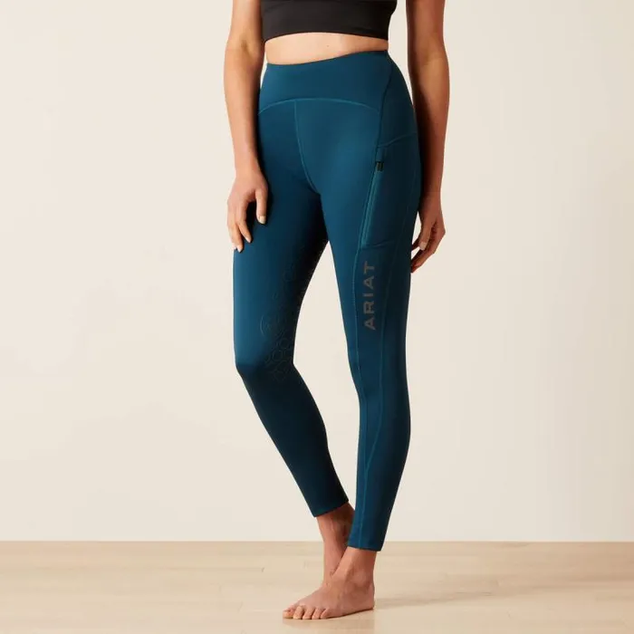 Women Pants and Shorts Ariat Venture Thermal Half Grip Tight Reflecting Pond