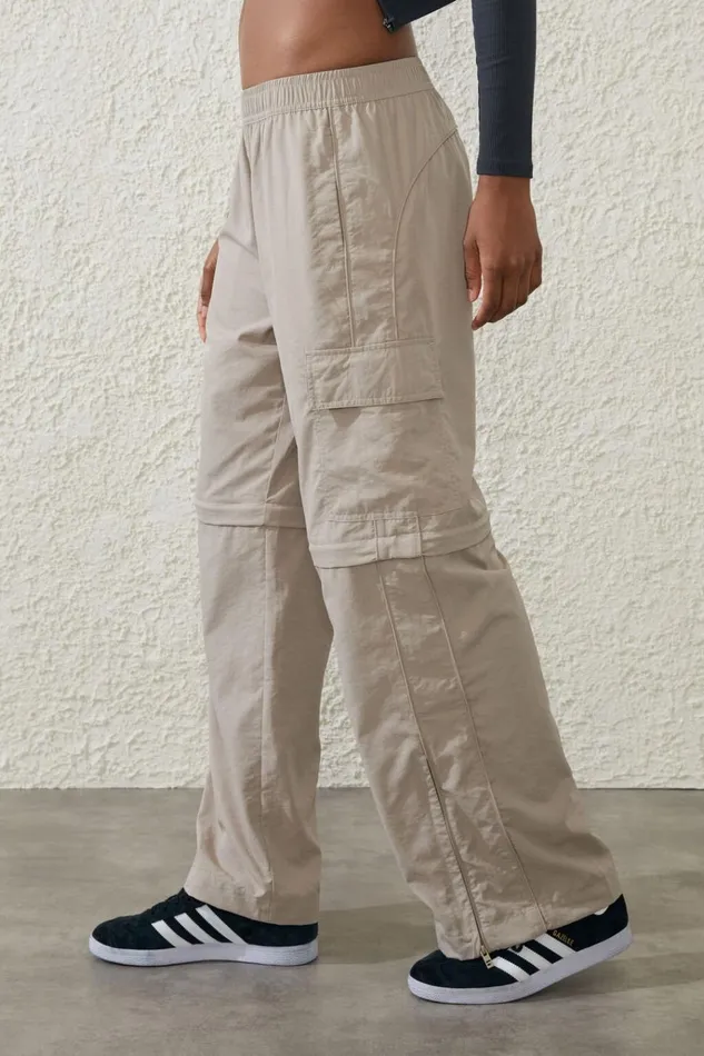 Women Pants Cotton On Woven Zip Off Cargo Pant White Pepper