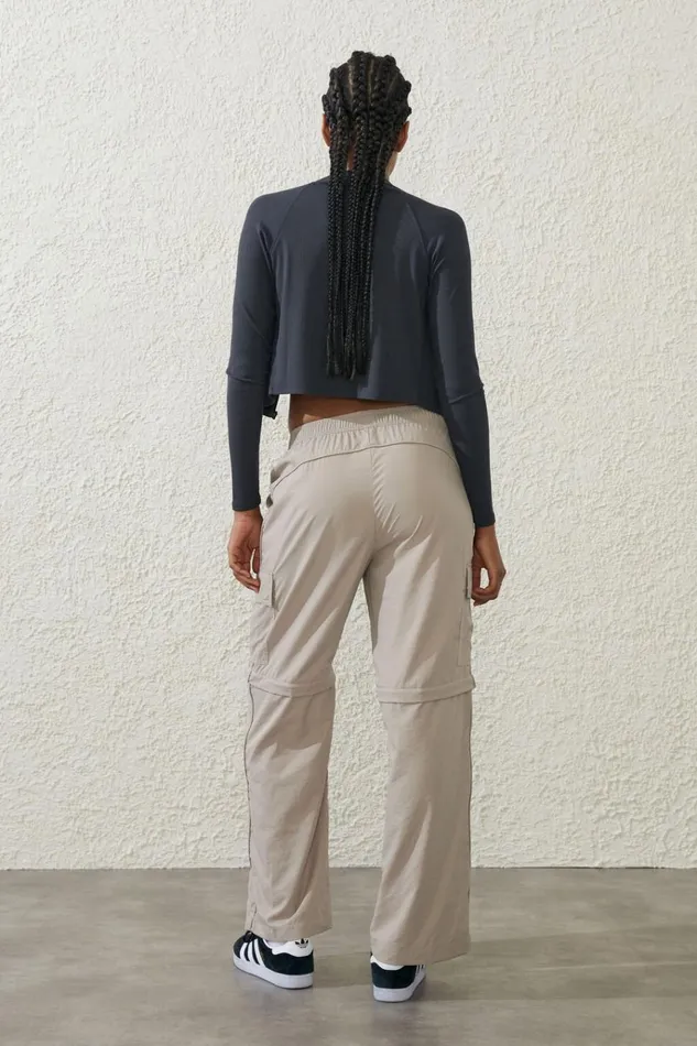 Women Pants Cotton On Woven Zip Off Cargo Pant White Pepper