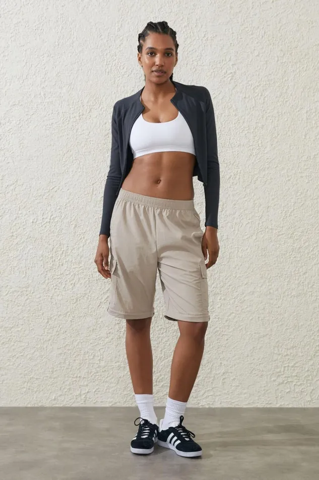 Women Pants Cotton On Woven Zip Off Cargo Pant White Pepper