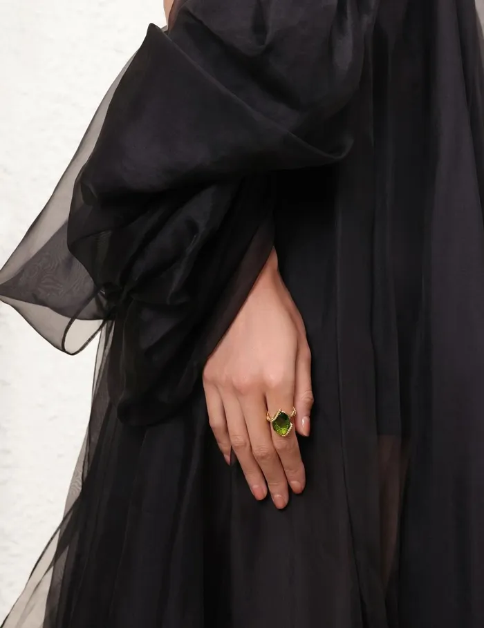 Women Rings Zimmermann Bloom Oval Ring Goldemerald