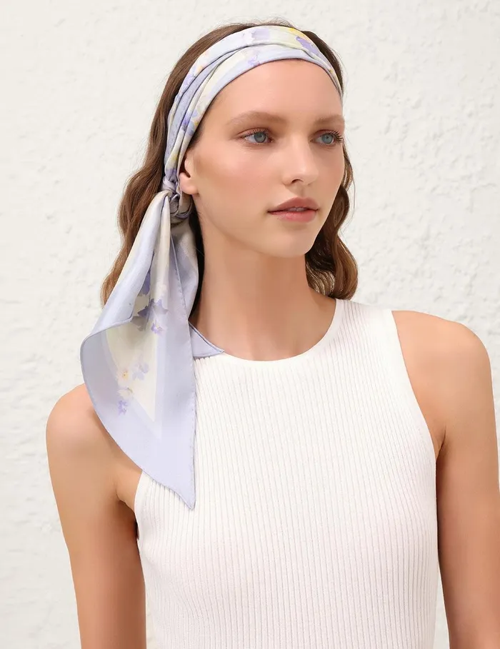 Women Scarves Zimmermann Printed Silk Neckscarf Leila Floral