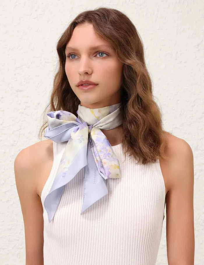 Women Scarves Zimmermann Printed Silk Neckscarf Leila Floral