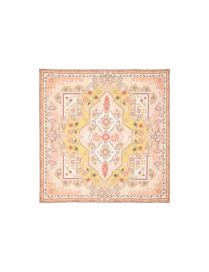 Women Scarves Zimmermann Printed Silk Square 70 Mustard Multi