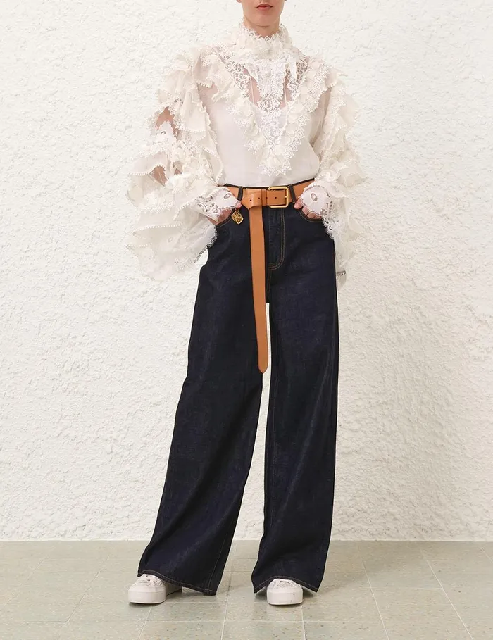 Women Shorts and Pants Zimmermann Crush Straight Jean Night Sky