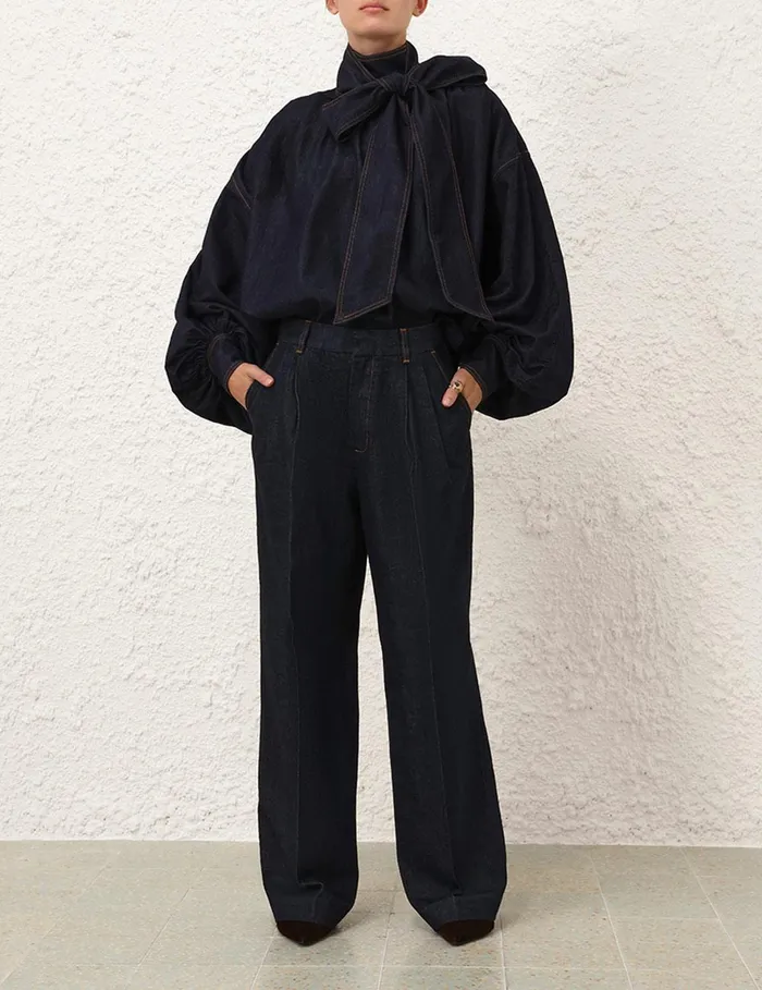 Women Shorts and Pants Zimmermann Illustration Denim Pant Night Sky