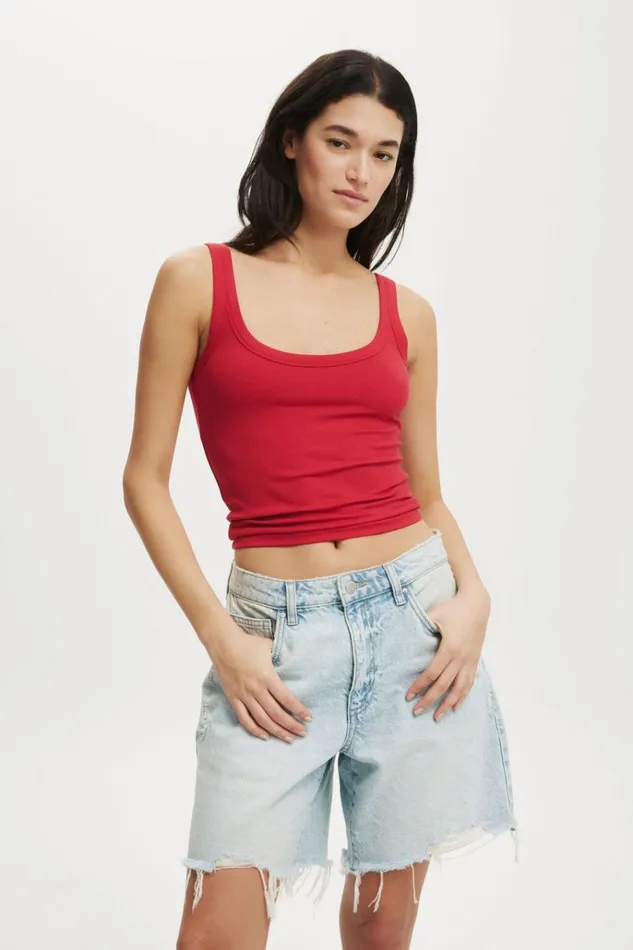 Women Shorts Cotton On Relaxed Denim Short Air Blue Rip