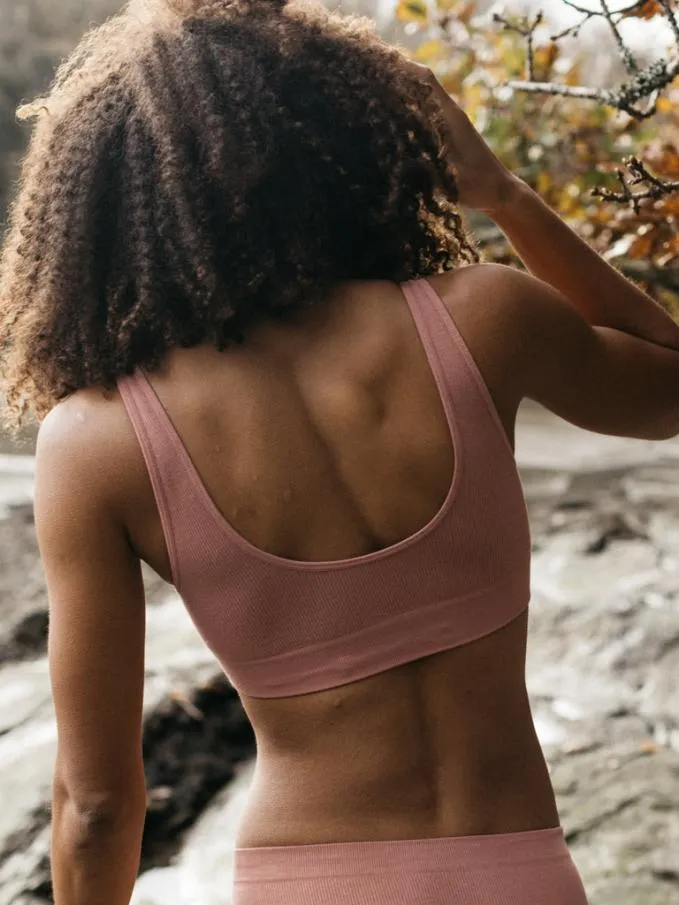 Women Sia Seamless Bralet Pink Salt Finisterre Base Layers and Underwear