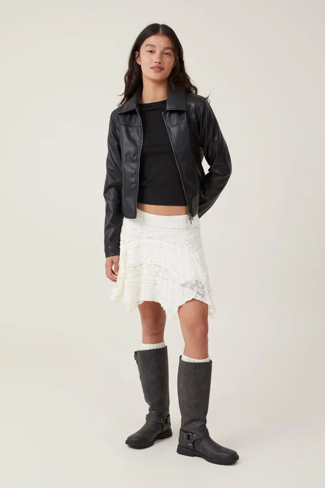 Women Skirts Cotton On Eden Hanky Hem Mini Skirt Coconut