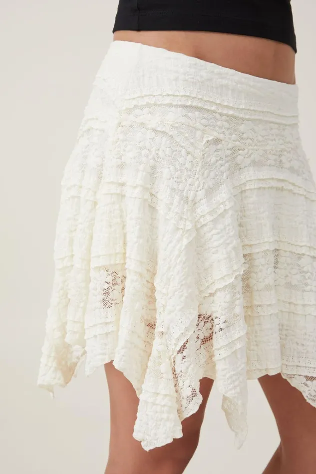 Women Skirts Cotton On Eden Hanky Hem Mini Skirt Coconut