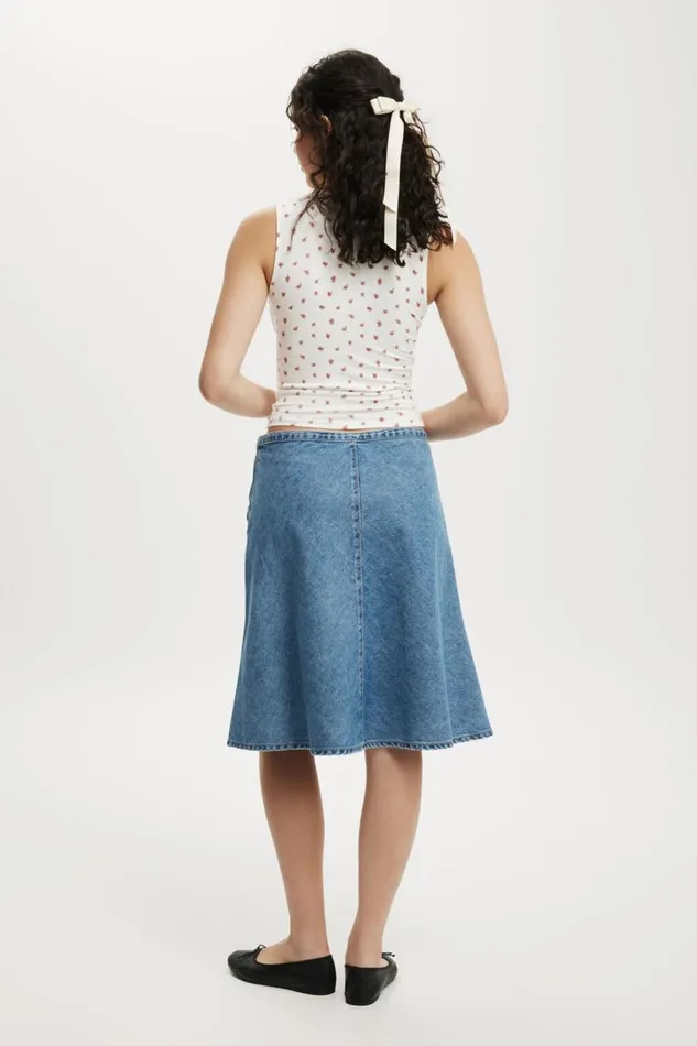 Women Skirts Cotton On Gigi Denim Midi Skirt Dream Blue Women Skirts Cotton On Gigi Denim Midi Skirt Dream Blue