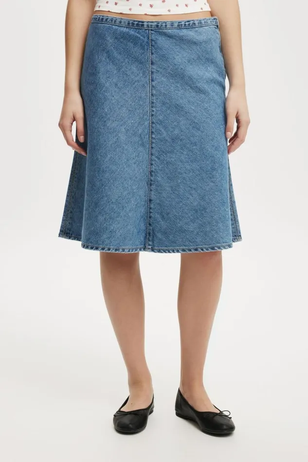 Women Skirts Cotton On Gigi Denim Midi Skirt Dream Blue Women Skirts Cotton On Gigi Denim Midi Skirt Dream Blue