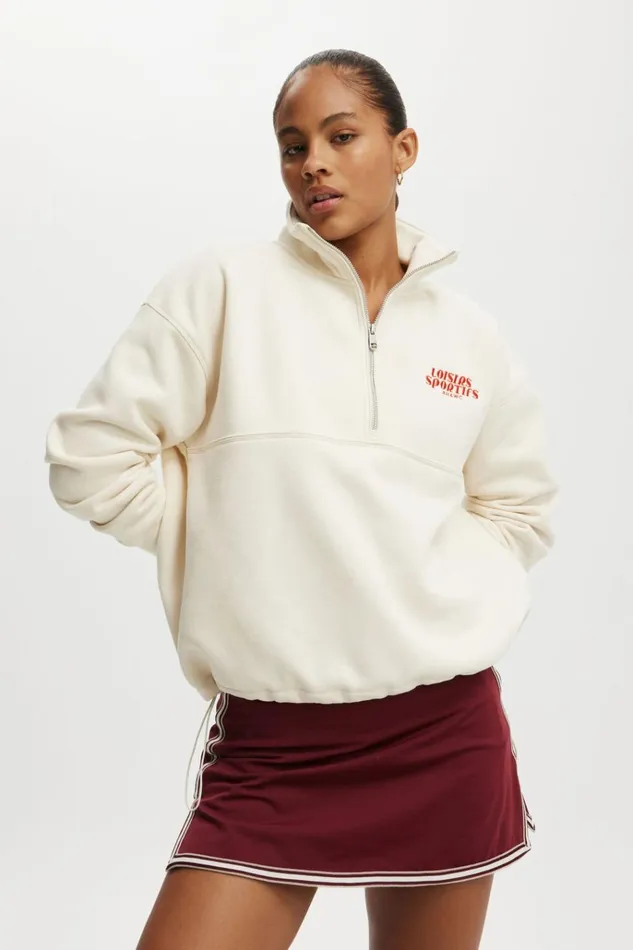 Women Sweats and Hoodies Cotton On Plush Essential Graphic Half Zip Jumper Coconut Milkbhwc Women Sweats and Hoodies Cotton On Plush Essential Graphic Half Zip Jumper Coconut Milkbhwc