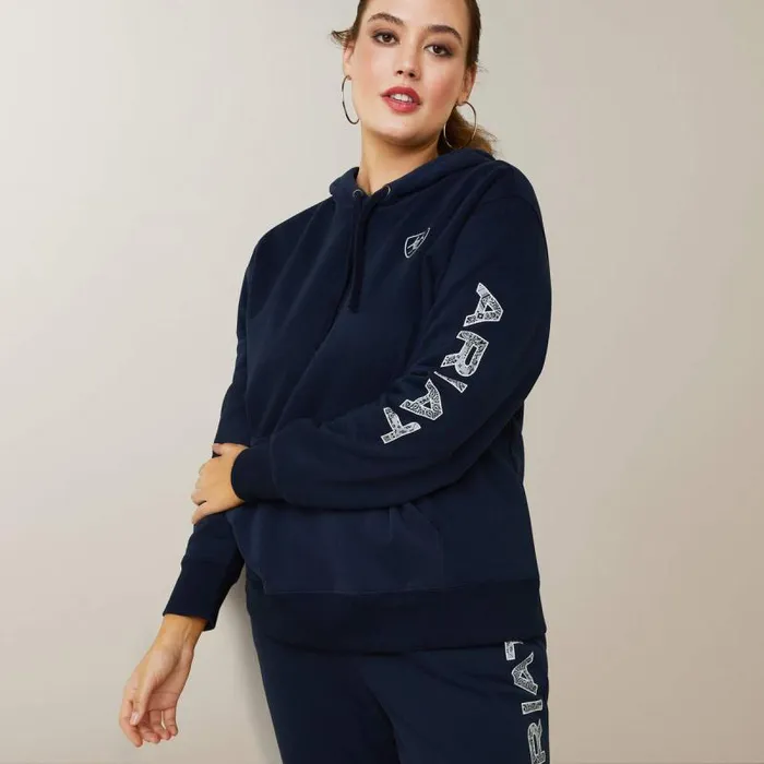Women Sweatshirts and Hoodies Ariat Ariat Logo Hoodie Navy Eclipse Women Sweatshirts and Hoodies Ariat Ariat Logo Hoodie Navy Eclipse