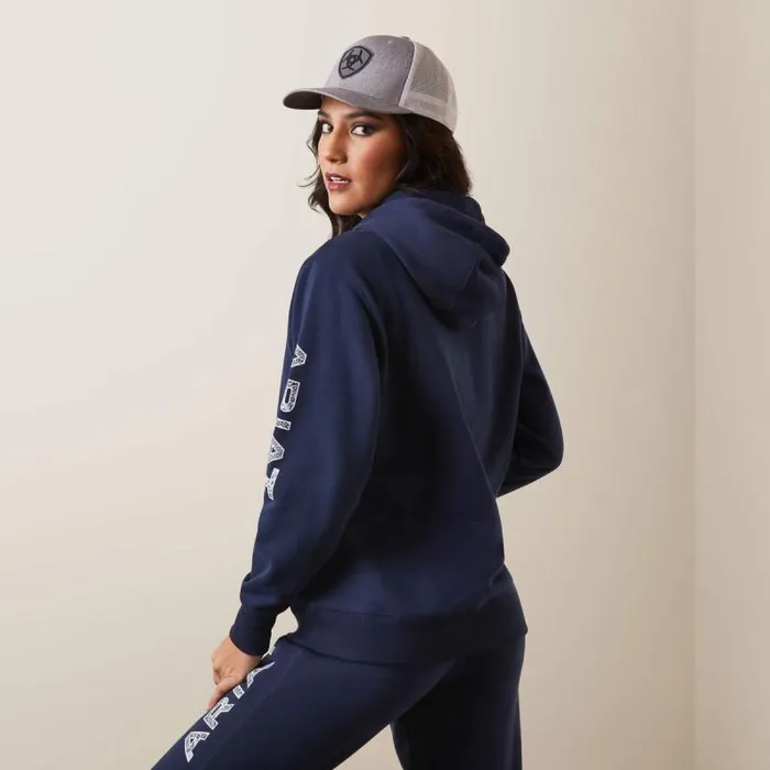 Women Sweatshirts and Hoodies Ariat Ariat Logo Hoodie Navy Eclipse Women Sweatshirts and Hoodies Ariat Ariat Logo Hoodie Navy Eclipse