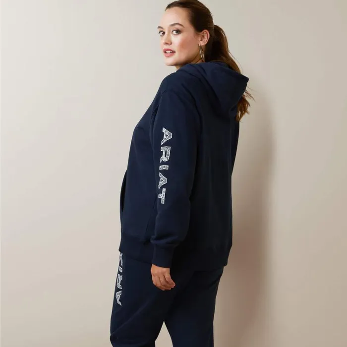 Women Sweatshirts and Hoodies Ariat Ariat Logo Hoodie Navy Eclipse Women Sweatshirts and Hoodies Ariat Ariat Logo Hoodie Navy Eclipse