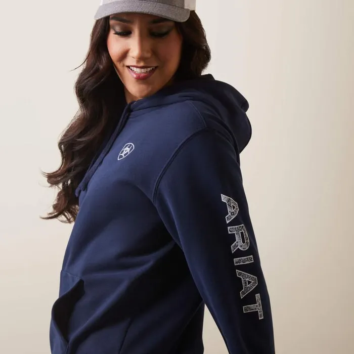 Women Sweatshirts and Hoodies Ariat Ariat Logo Hoodie Navy Eclipse Women Sweatshirts and Hoodies Ariat Ariat Logo Hoodie Navy Eclipse