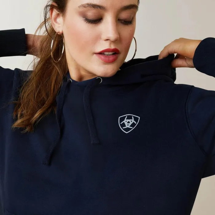 Women Sweatshirts and Hoodies Ariat Ariat Logo Hoodie Navy Eclipse Women Sweatshirts and Hoodies Ariat Ariat Logo Hoodie Navy Eclipse