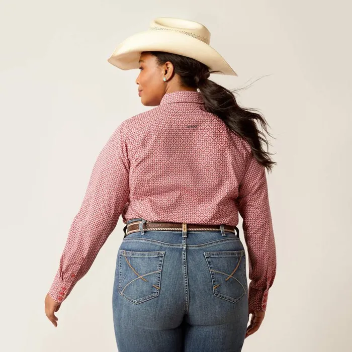 Women TShirts and Tops Ariat Kirby Stretch Shirt Garnet Rose Geo Women TShirts and Tops Ariat Kirby Stretch Shirt Garnet Rose Geo