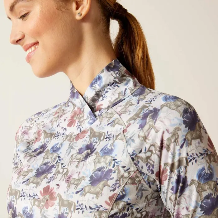 Women TShirts and Tops Ariat Lowell Wrap Baselayer Equine Floral Women TShirts and Tops Ariat Lowell Wrap Baselayer Equine Floral