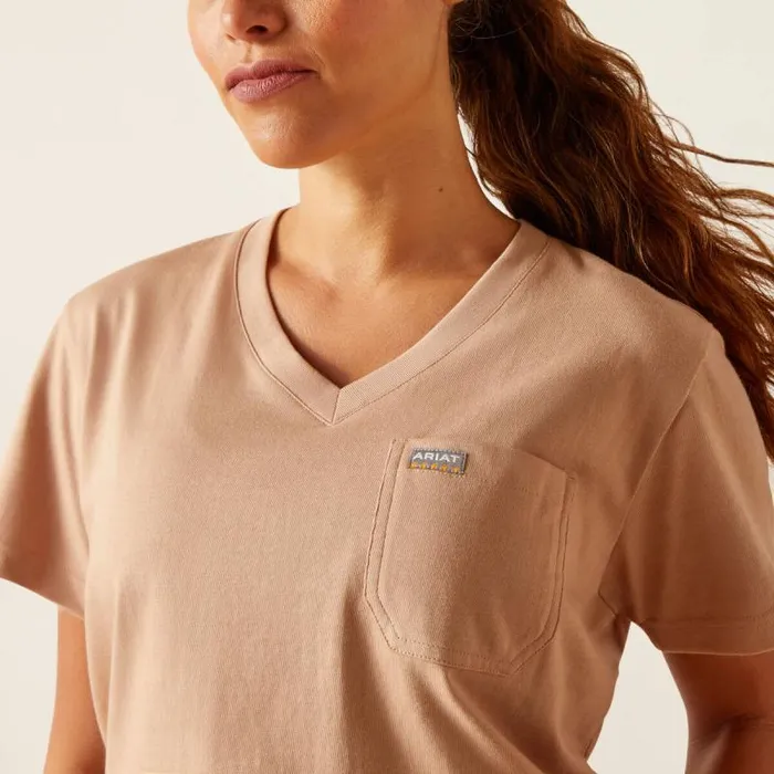 Women TShirts and Tops Ariat Rebar Cotton Strong American Rose TShirt Warm Taupe Women TShirts and Tops Ariat Rebar Cotton Strong American Rose TShirt Warm Taupe