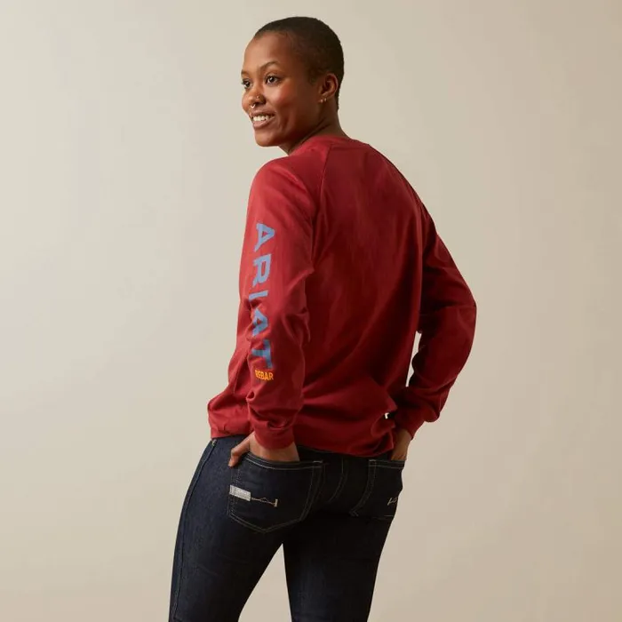 Women TShirts and Tops Ariat Rebar Cotton Strong Logo Graphic Red Dahlia Bijou Blue Women TShirts and Tops Ariat Rebar Cotton Strong Logo Graphic Red Dahlia Bijou Blue