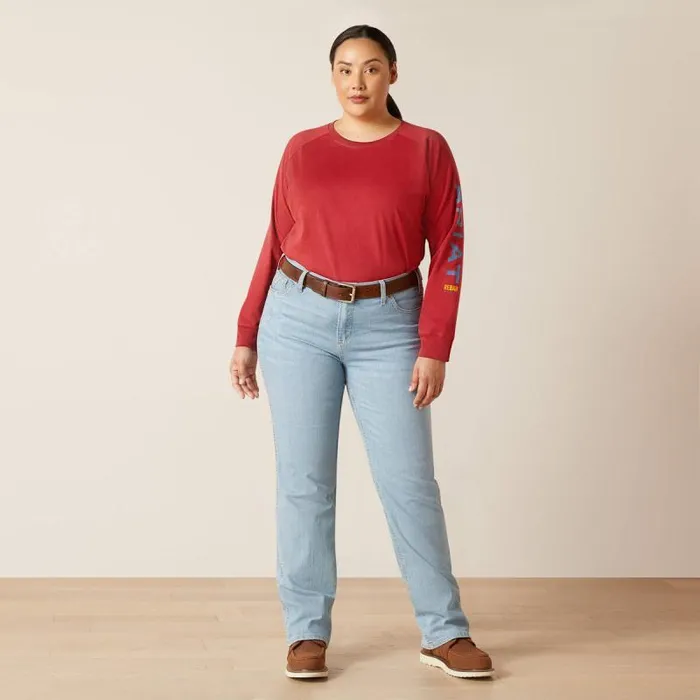Women TShirts and Tops Ariat Rebar Cotton Strong Logo Graphic Red Dahlia Bijou Blue Women TShirts and Tops Ariat Rebar Cotton Strong Logo Graphic Red Dahlia Bijou Blue