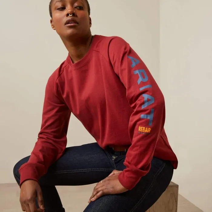 Women TShirts and Tops Ariat Rebar Cotton Strong Logo Graphic Red Dahlia Bijou Blue Women TShirts and Tops Ariat Rebar Cotton Strong Logo Graphic Red Dahlia Bijou Blue