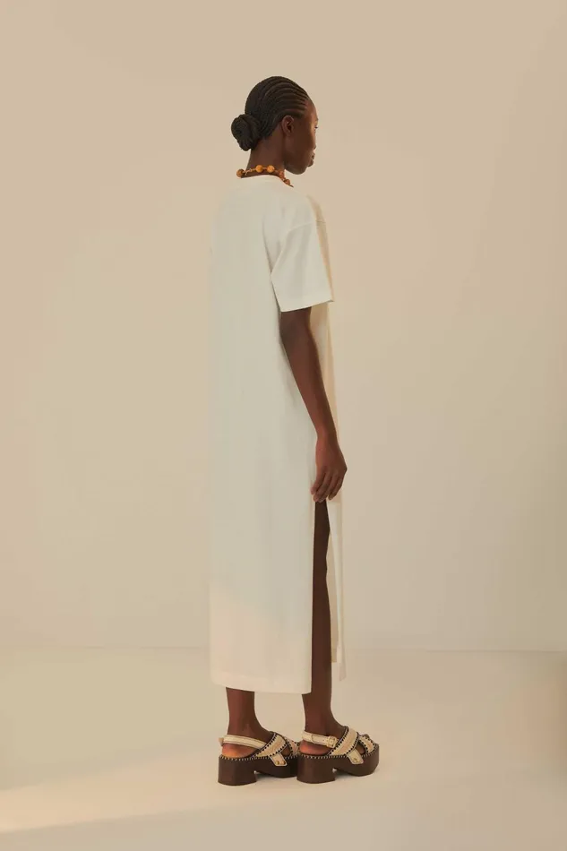 Women TShirts Farm Rio OffWhite Tropical Organic Cotton TShirt Dress